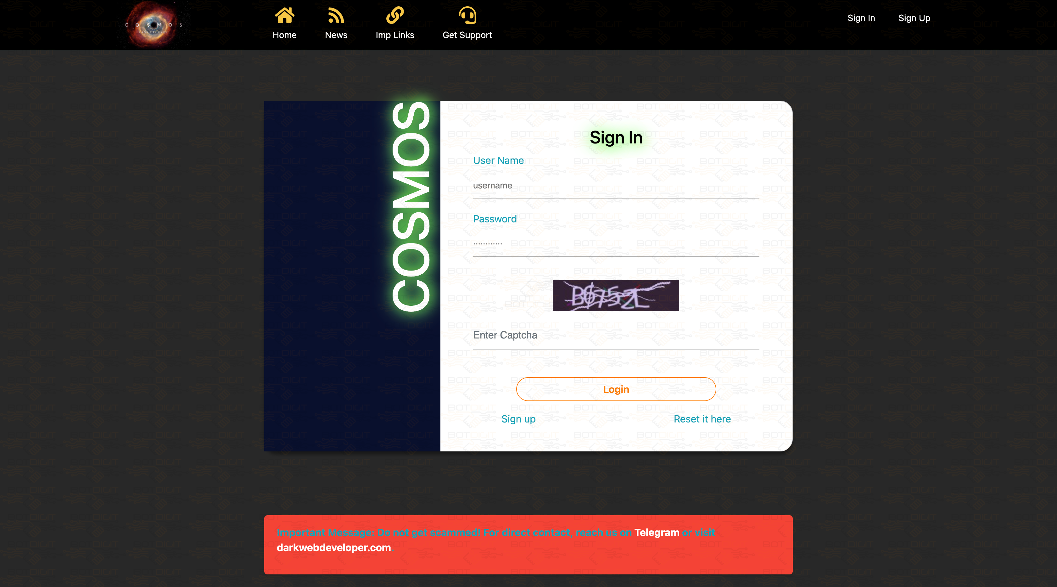 Old Cosmos Marketplace Script - BTC/XMR Support