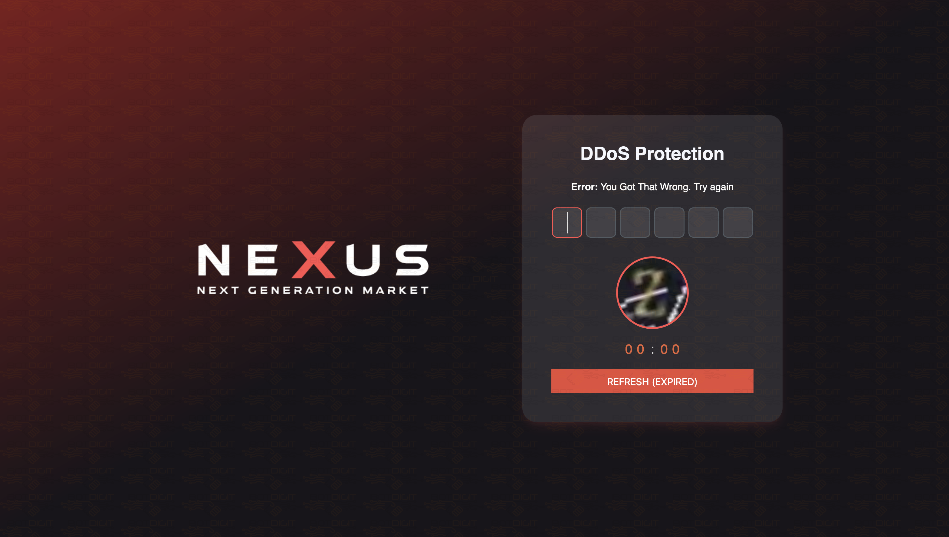 Nexus Marketplace DDOS Filter Captcha